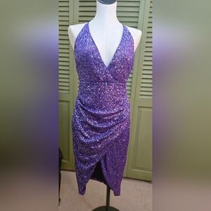 Fashion Nova Purple Sequin Dress